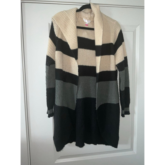 No Boundaries Juniors Hooded Cocoon Cardigan‎ Sweater Midweight - Picture 2 of 8